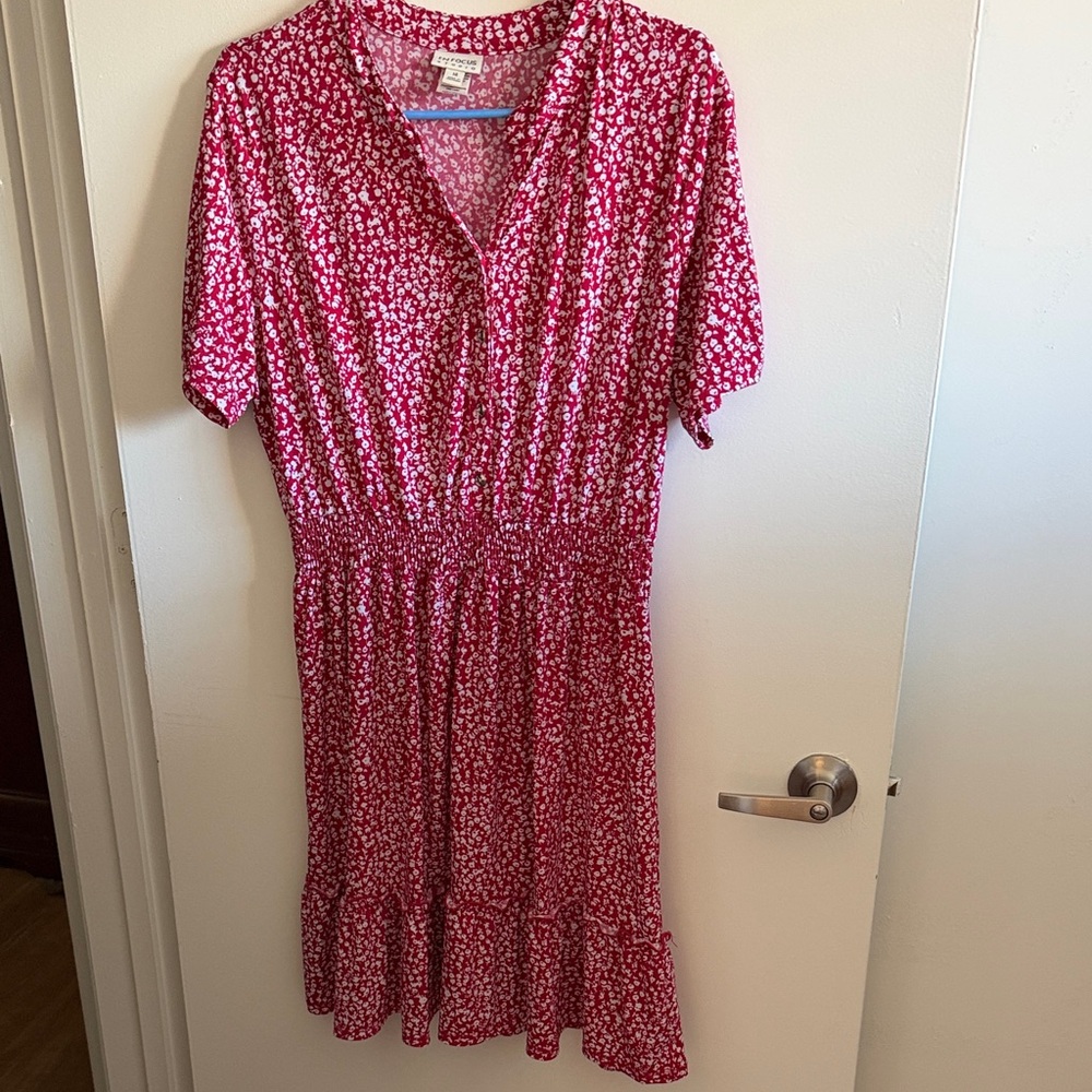 Enfocus Studio Raspberry Pink Floral Midi Dress